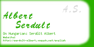 albert serdult business card